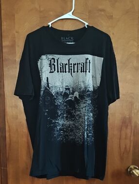 Blackcraft Black Short-Sleeve Graphic Tee with Graveyard